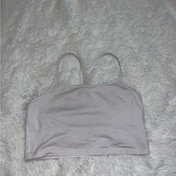 Aerie Offline White Razor Back Cropped Tank size Large - Picture 3 of 4
